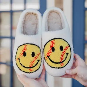 Softball Happy Face Wholesale Slippers