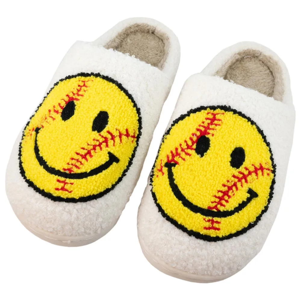 Softball Happy Face Wholesale Slippers