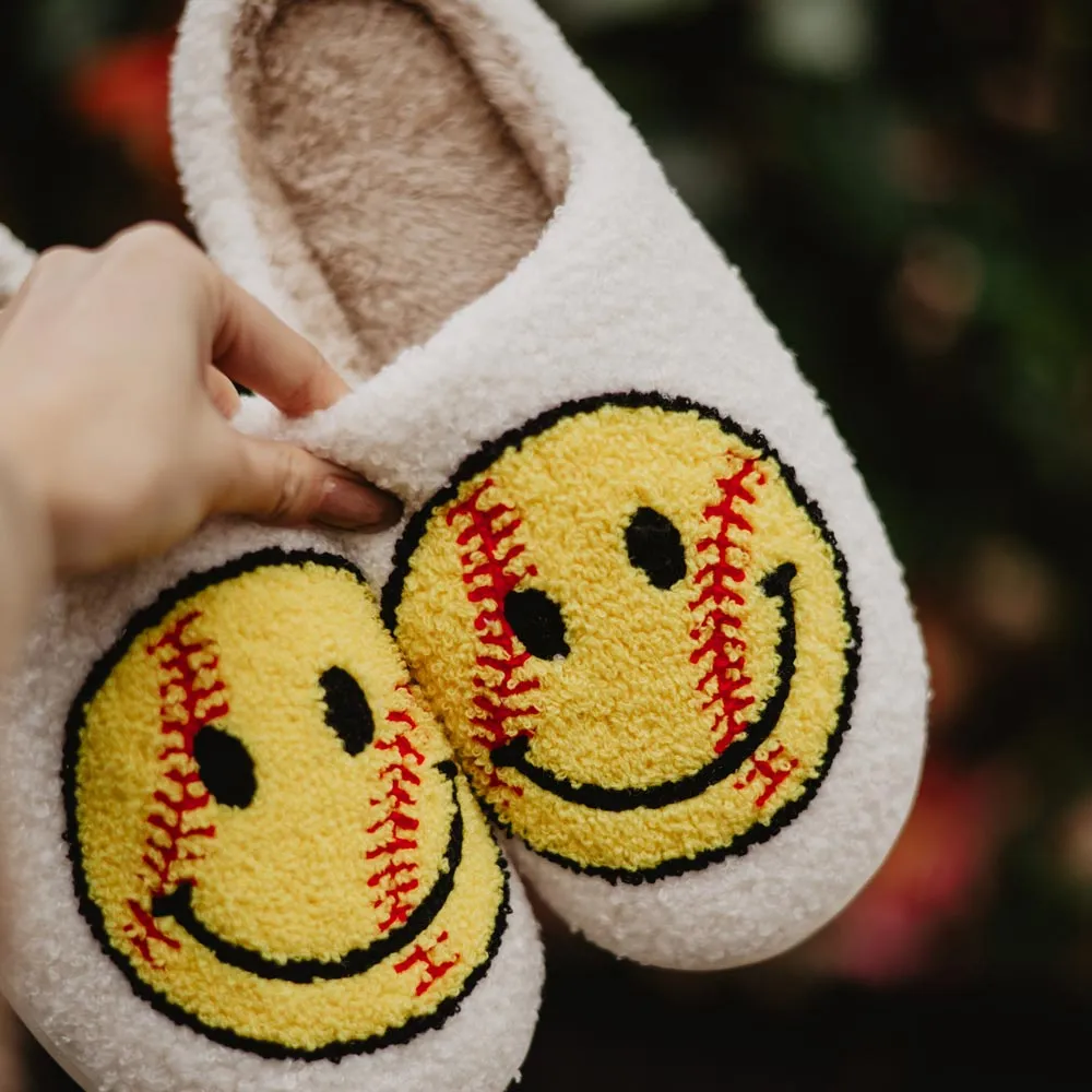 Softball Happy Face Wholesale Slippers