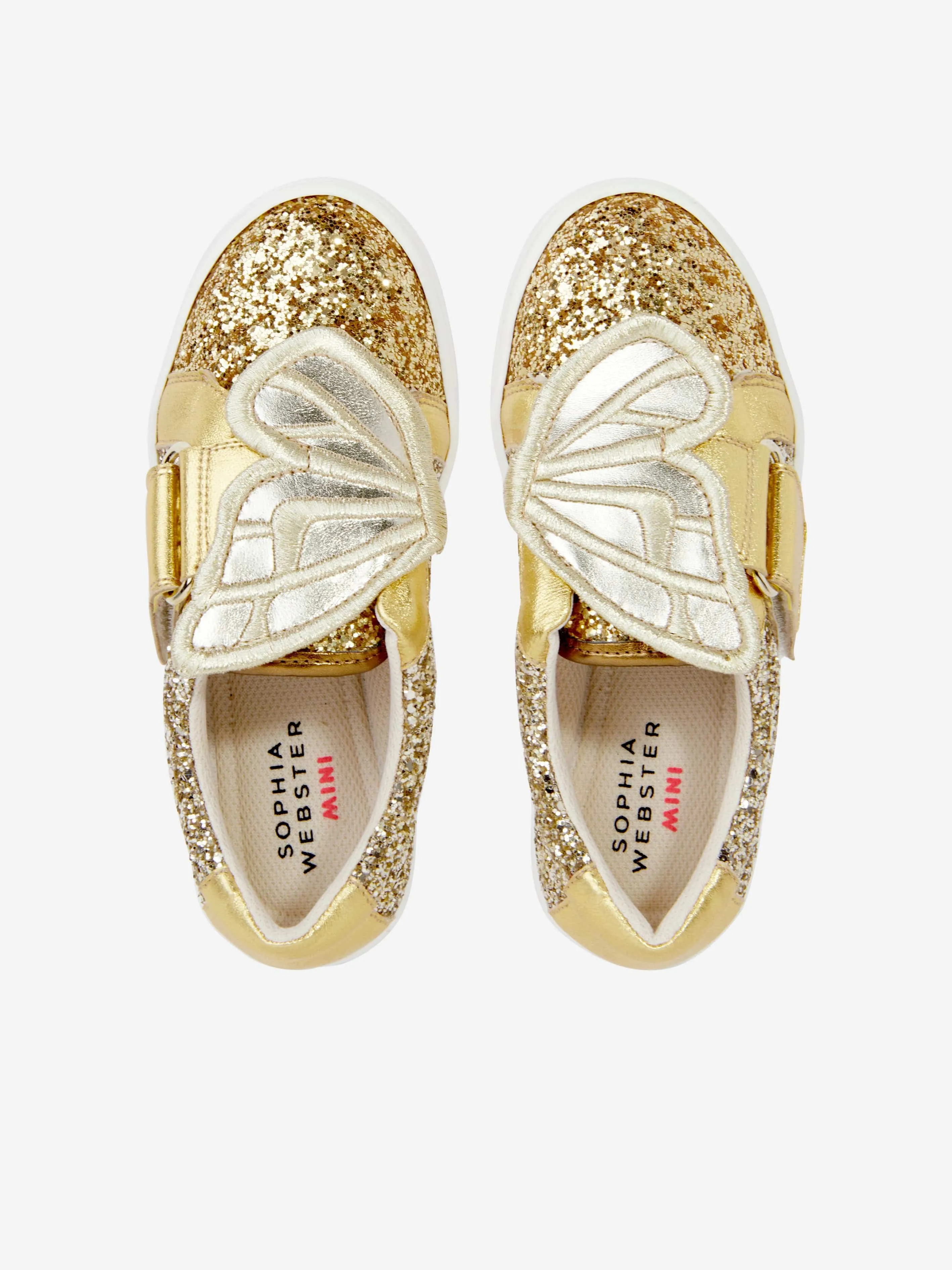 Sophia Webster Girls Butterfly Trainers in Gold