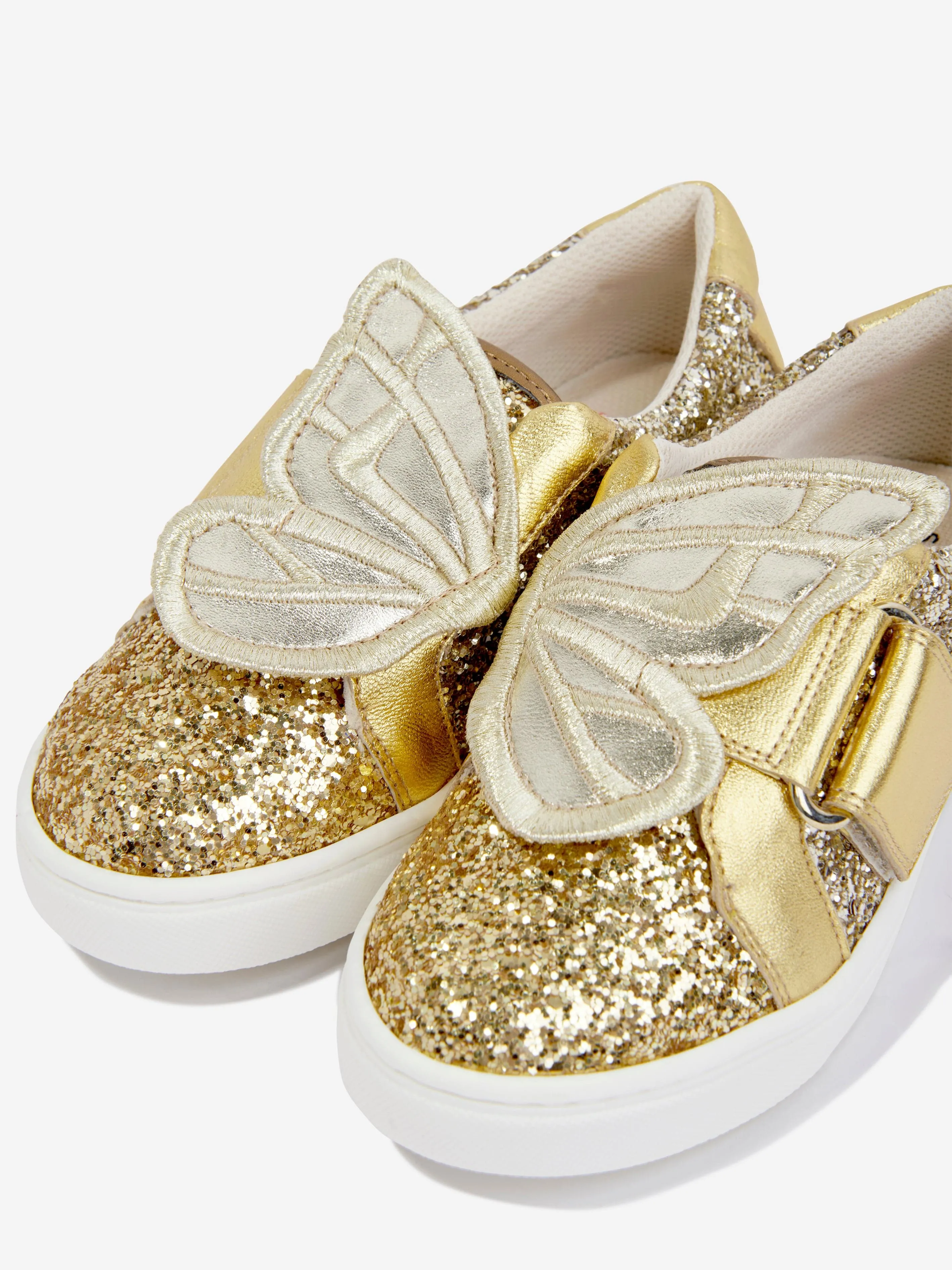 Sophia Webster Girls Butterfly Trainers in Gold