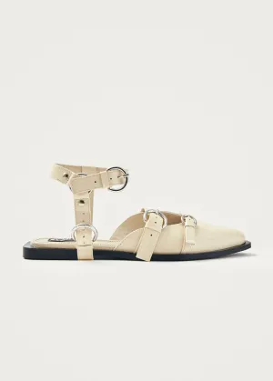 Thalara Onix Cream Leather Ballet Flats