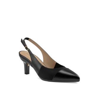 The Panel Slingback - Coal   Stiletto Heel Kit 3 Coal - FINAL SALE