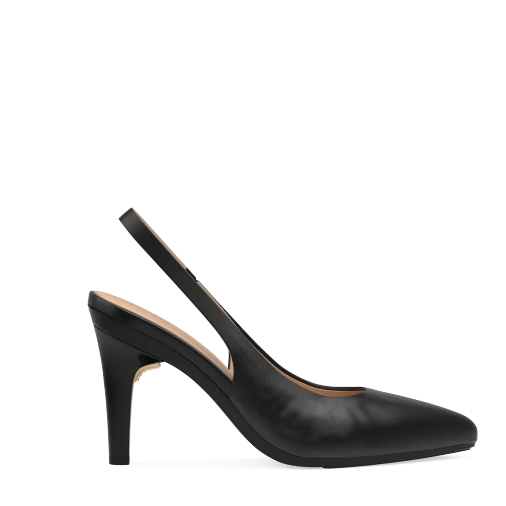 The Slingback - Coal Leather 4 Stiletto