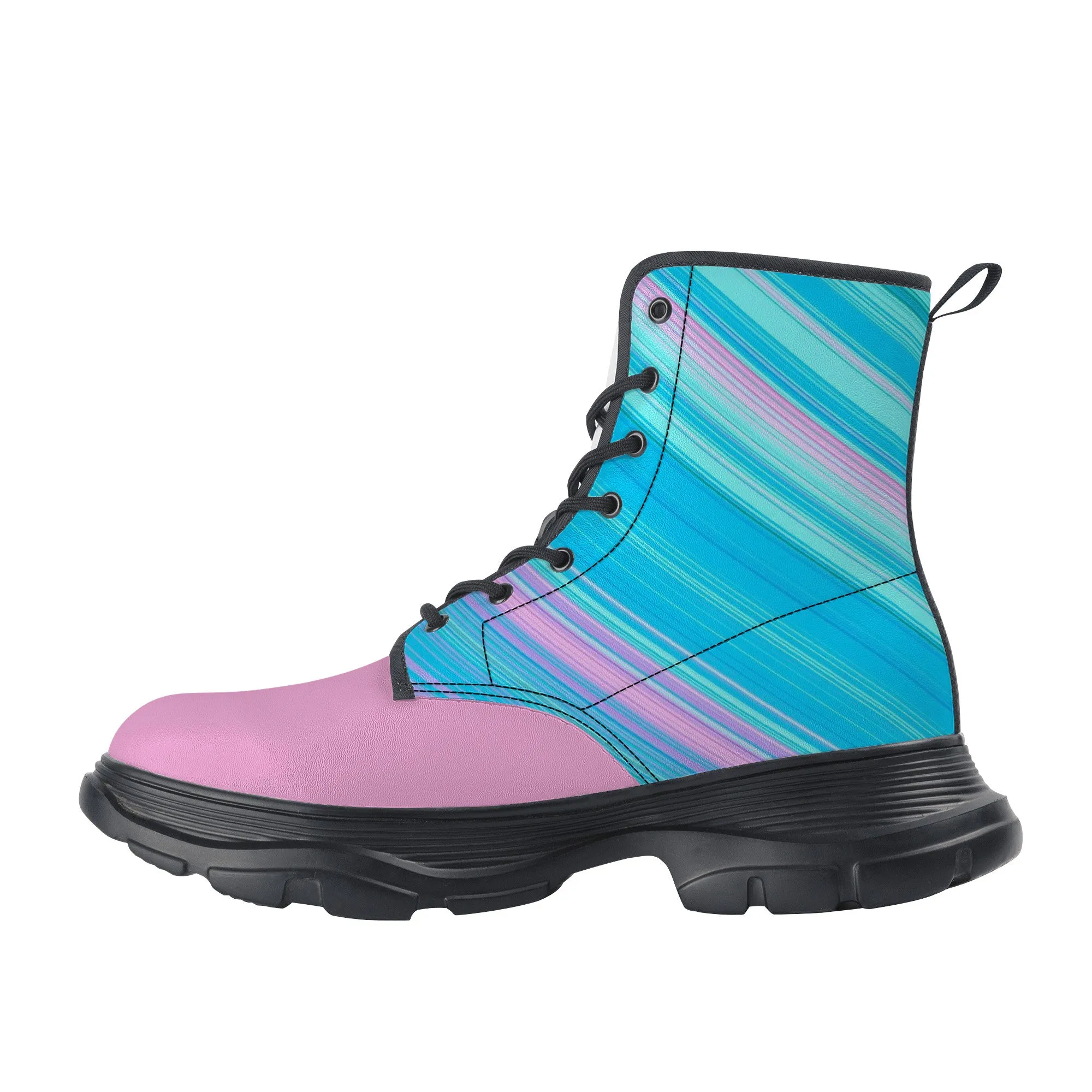 Unisex Chunky Boots - Blue/Pink