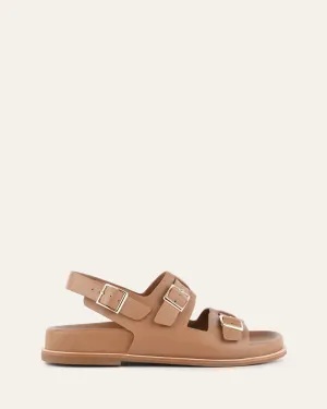 VERONA FLAT SANDALS TAN LEATHER