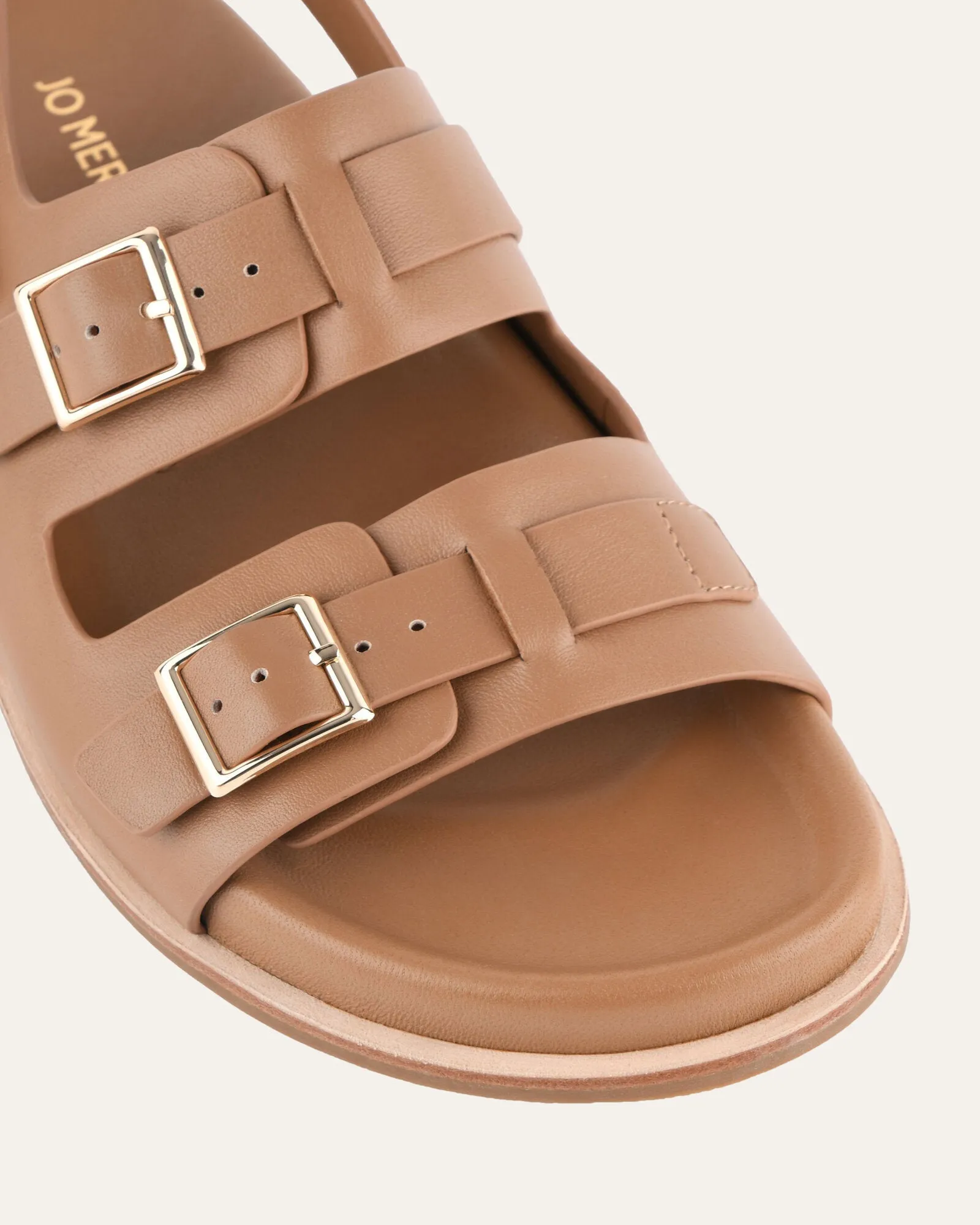 VERONA FLAT SANDALS TAN LEATHER