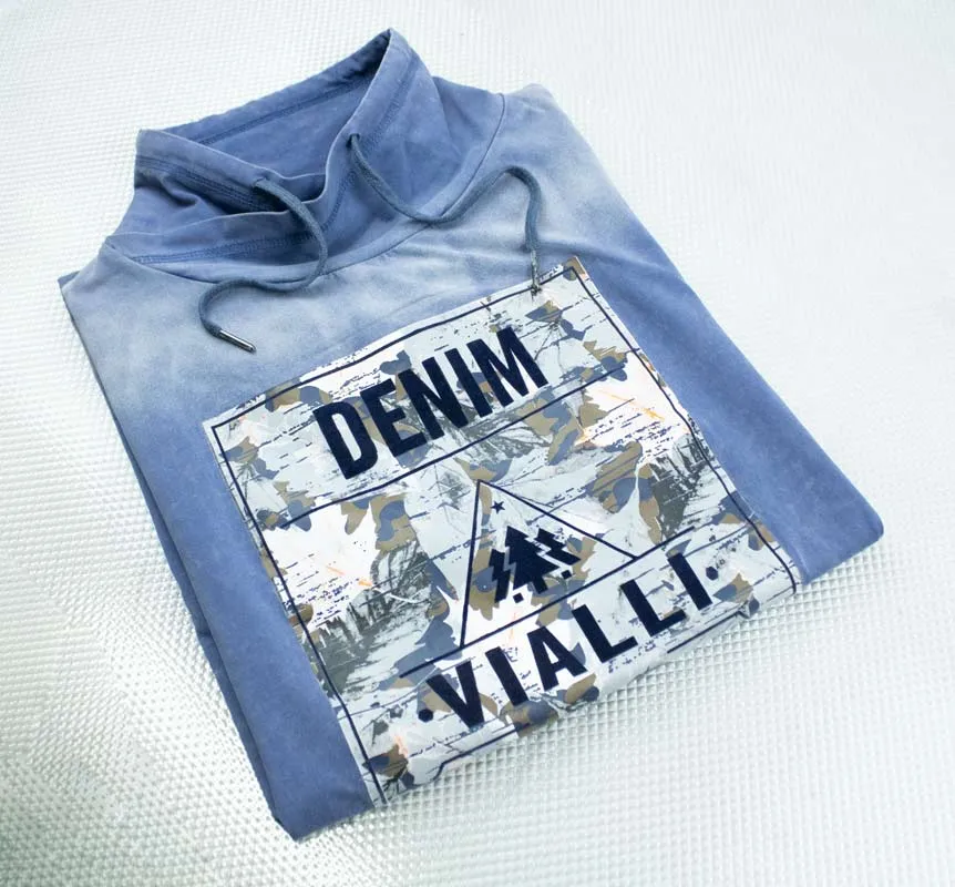 Vialli Denim Blue Snood T-shirt