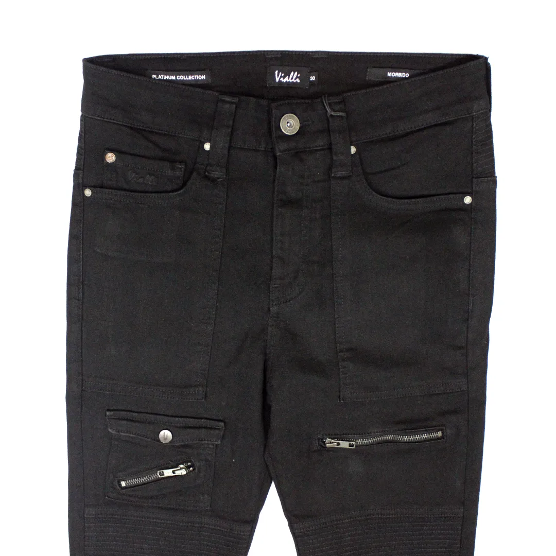 Vialli Morbido Aelooso Black Jeans