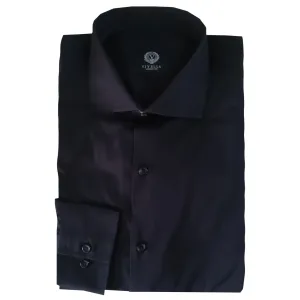 Viyella Mens Formal Plain Black LS Shirt