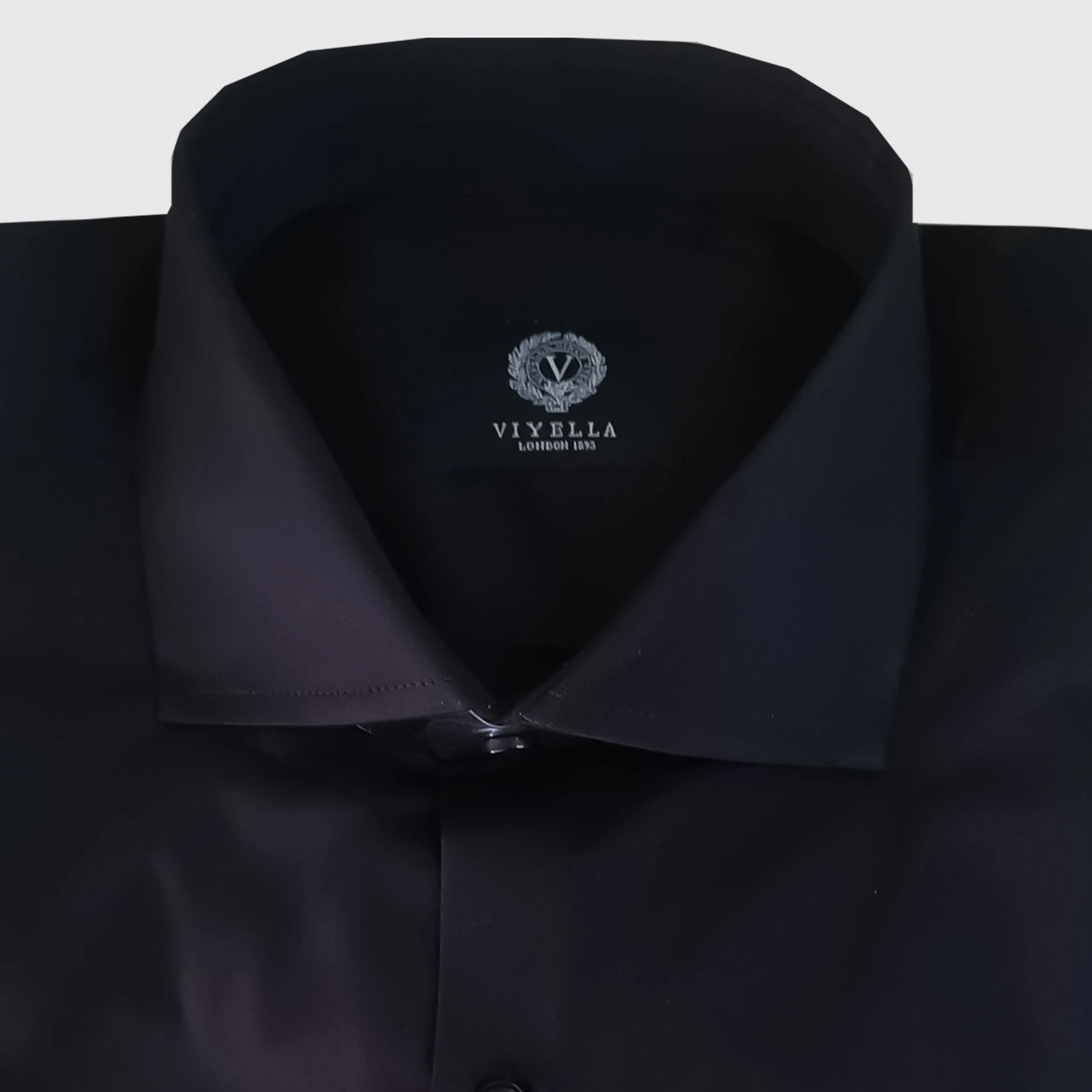 Viyella Mens Formal Plain Black LS Shirt