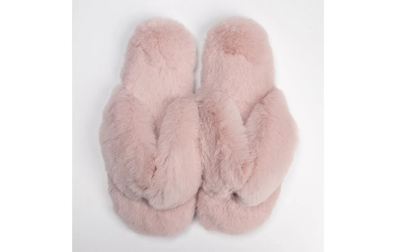 VS Fulfillment - Roxoni Women's Indoor Cute Plush With Contrast Trimming House Slipper