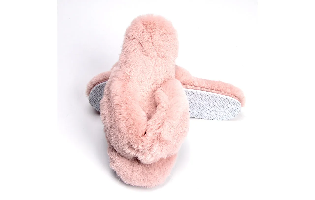 VS Fulfillment - Roxoni Women's Indoor Cute Plush With Contrast Trimming House Slipper