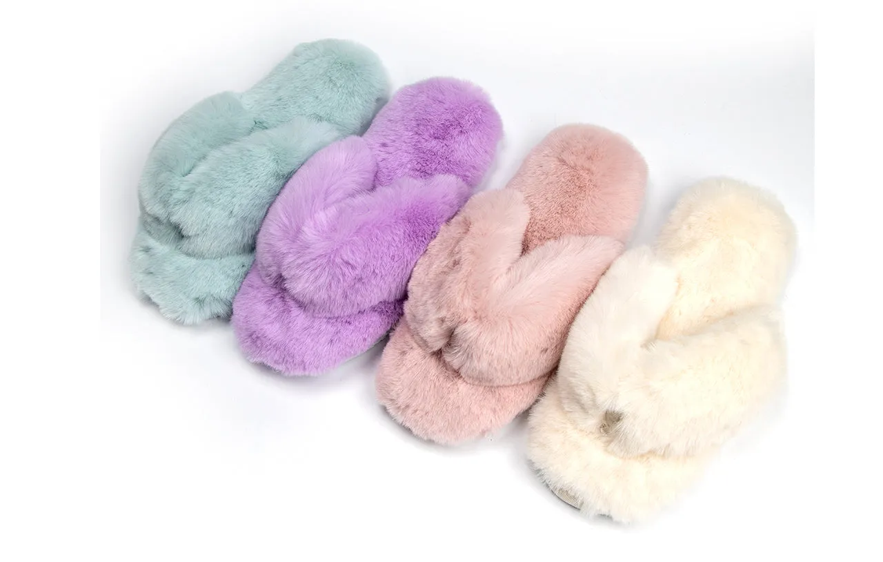 VS Fulfillment - Roxoni Women's Indoor Cute Plush With Contrast Trimming House Slipper