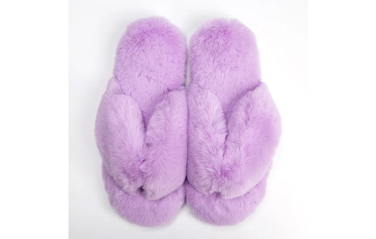 VS Fulfillment - Roxoni Women's Indoor Cute Plush With Contrast Trimming House Slipper