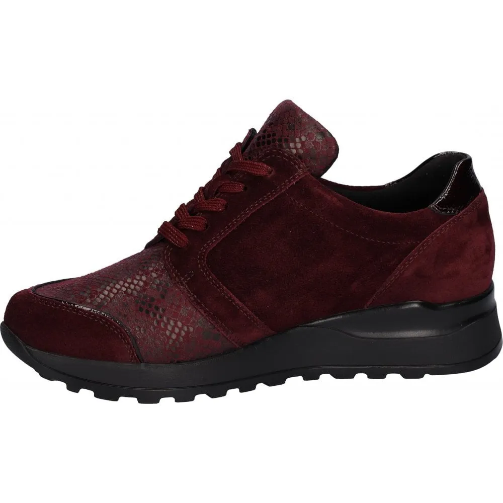 Waldlaufer Hiroko Soft Womens Wide Fit Trainer - Merlot