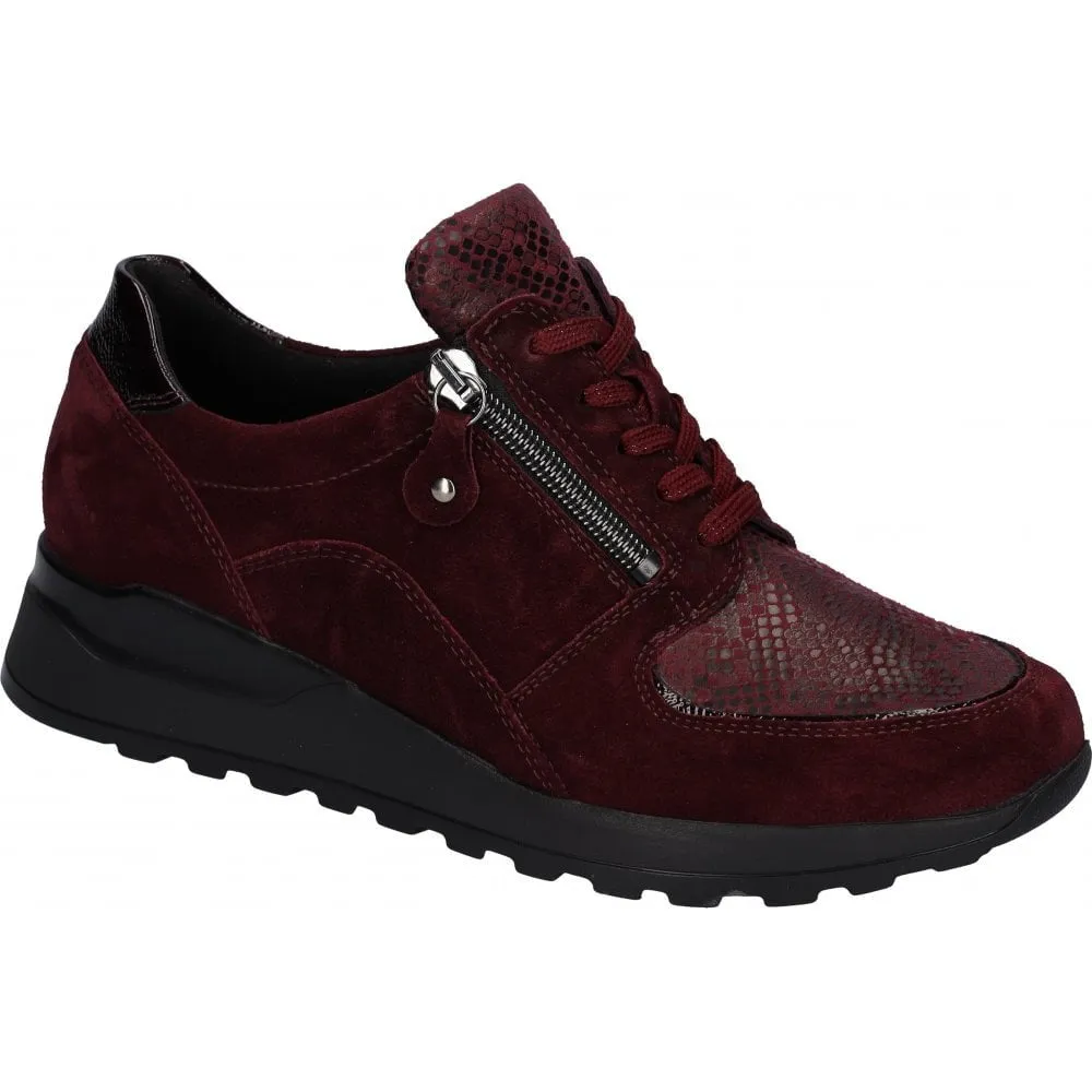 Waldlaufer Hiroko Soft Womens Wide Fit Trainer - Merlot