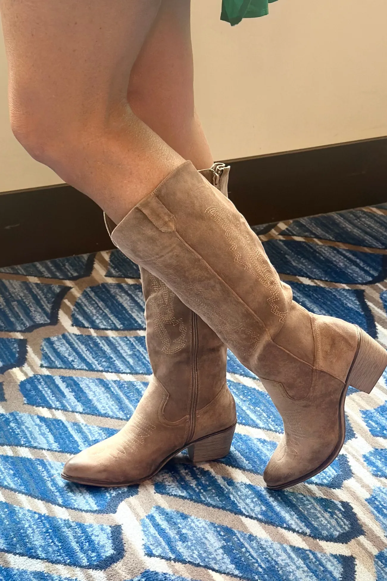 Wilder Faux Suede Boot-Taupe