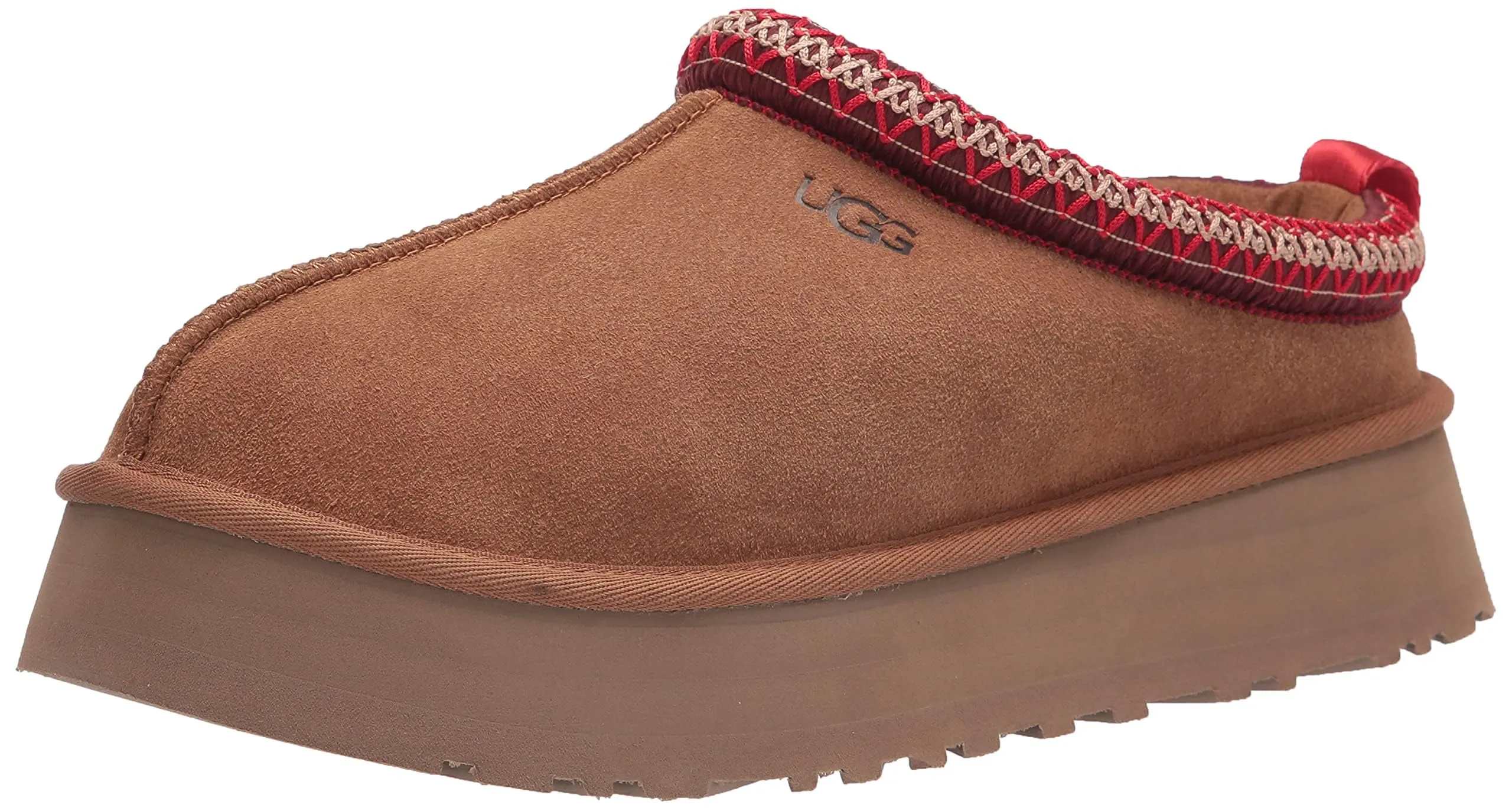 Women's Shoes UGG TAZZ Platform Suede Slippers 1122553 CHESTNUT